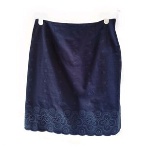 Vineyard Vines blue embroidered mini pencil skirt sz 2